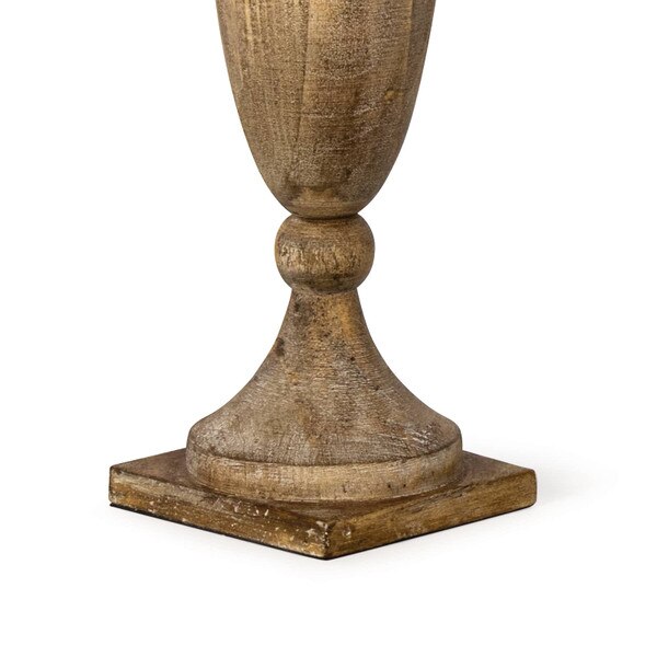 base of a distressed wood table lamp